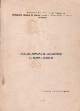 Probleme Metodice de Labiolectura si Tehnica Vorbirii