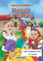 Punguta cu doi bani - carte de colorat (format B5) + Creioane color 12 culori