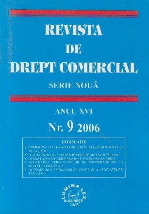 Revista de Drept Comercial, Anul XVI, Nr. 9/2006
