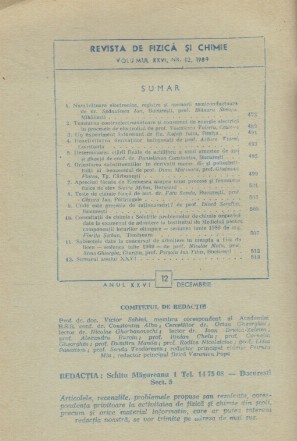Revista de fizica si chimie, Nr.12/Decembrie 1989