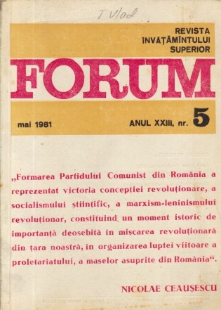 Revista Invatamintului Superior - Forum, Nr. 5/1981