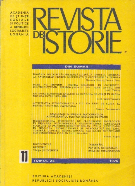 Revista de Istorie, Tomul 28, Nr. 11/1975