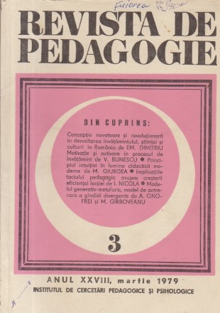 Revista de Pedagogie, Anul XXVIII, Martie 1979