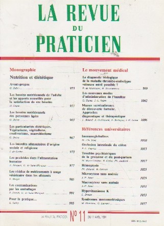 La revue du praticien, No 11, 11 Avril 1991
