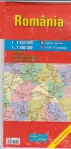 Romania (harta administrativa + harta retelei feroviare) (romana-engleza)
