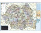 Romania - Harta administrativa si rutiera (hartie laminata), 140x100 cm