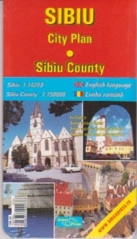 Sibiu - planul orasului. Judetul Sibiu (romana-engleza)