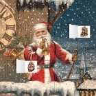 Snowy Santa Claus advent calendar (with stickers)