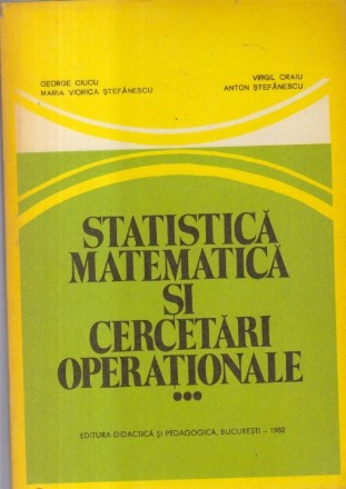 Statistica matematica si cercetari operationale, Volumul al III-lea