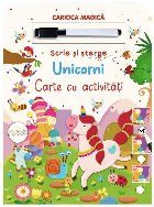 coperta Unicorni : carte cu activităţi,scrie şi şterge