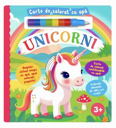 Unicorni : carte de colorat cu apă