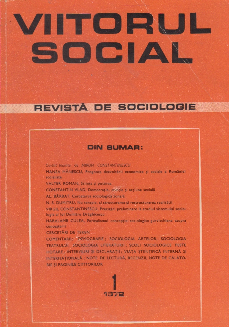 Viitorul Social. Revista de Sociologie, Nr. 1/1972